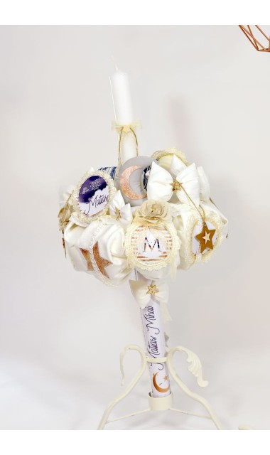 Lumanare de botez baieti personalizata, 65x4cm, Twinkle Twinkle little star  4